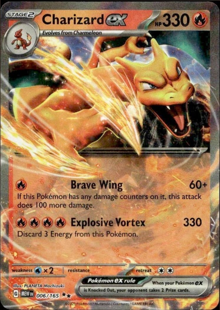 2023 Pokémon 151 Charizard ex #006/165 trading card