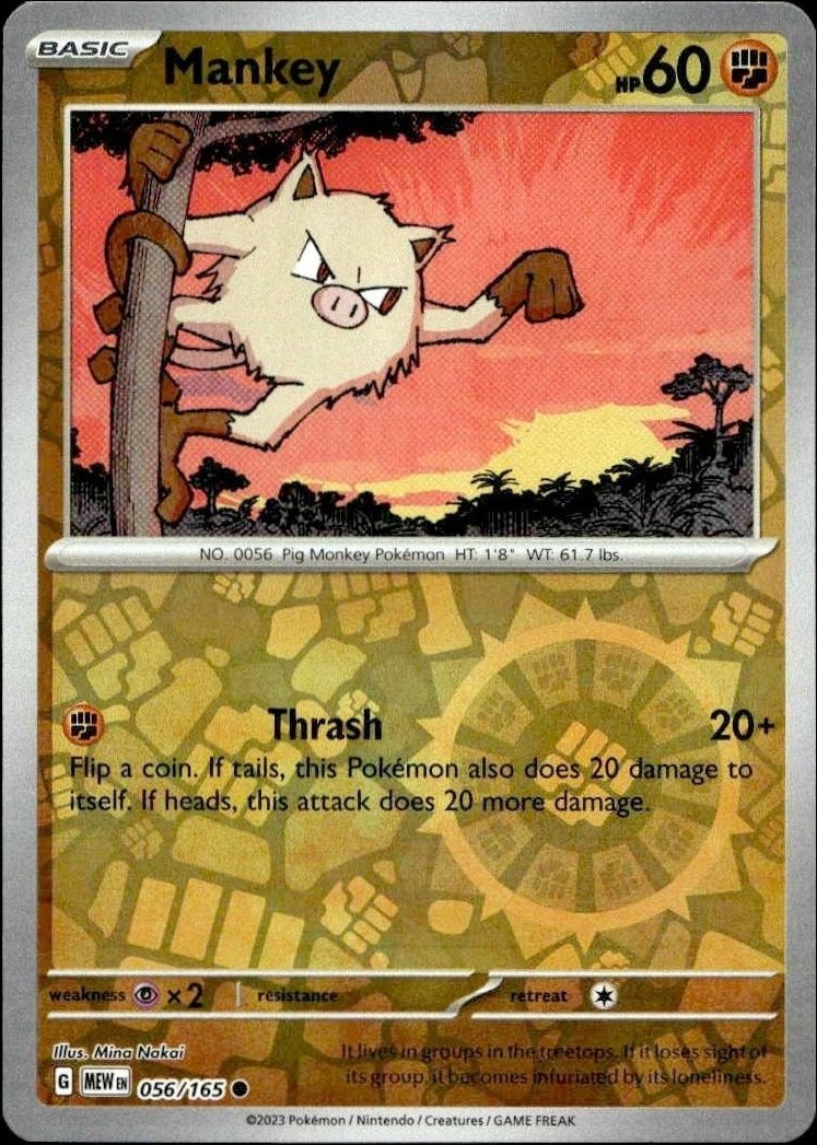2023 Pokémon 151 Mankey #056/165 Pokémon card front