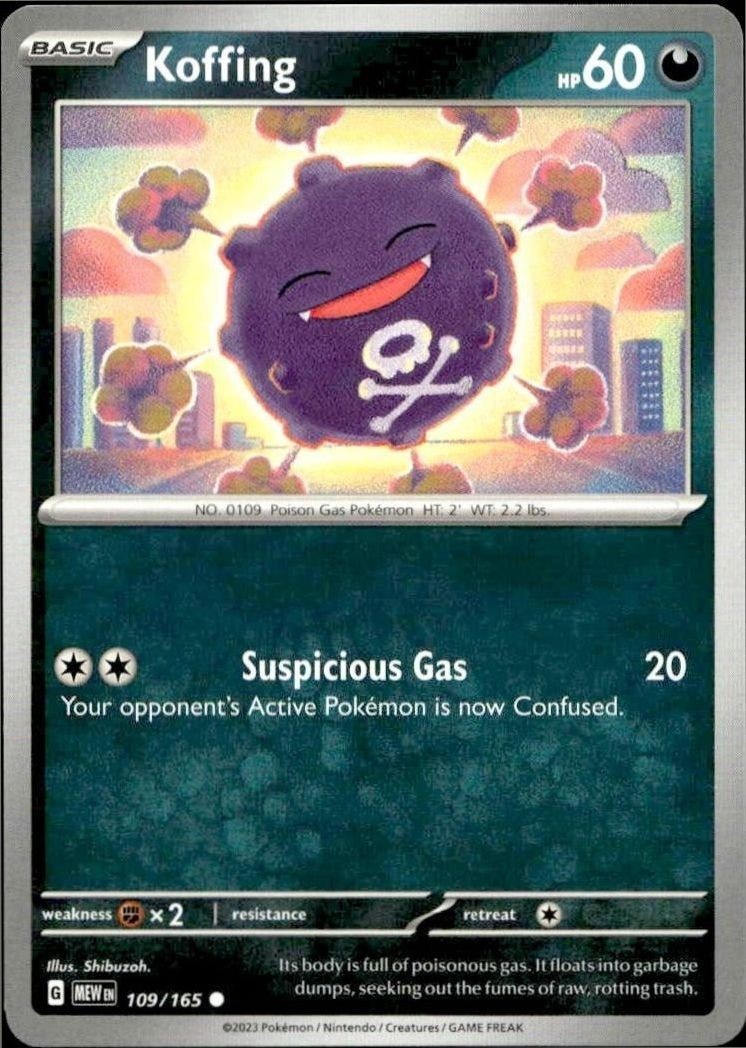 2023 Pokémon 151 Koffing #109/165 trading card