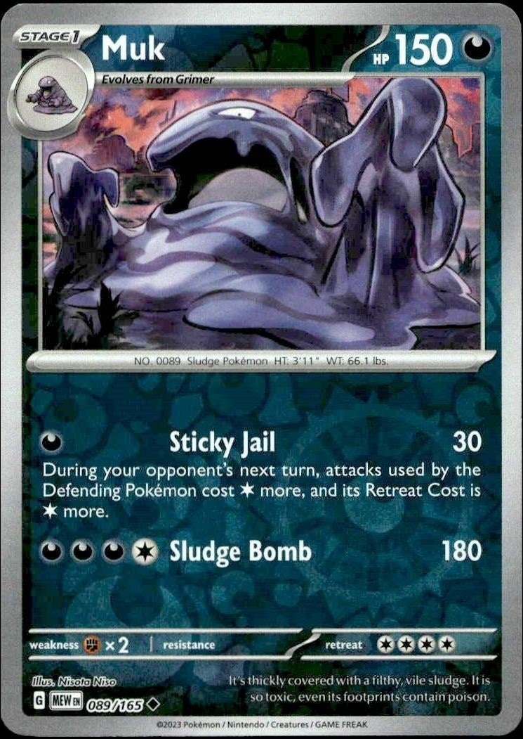 2023 Pokémon 151 Muk #089/165 trading card
