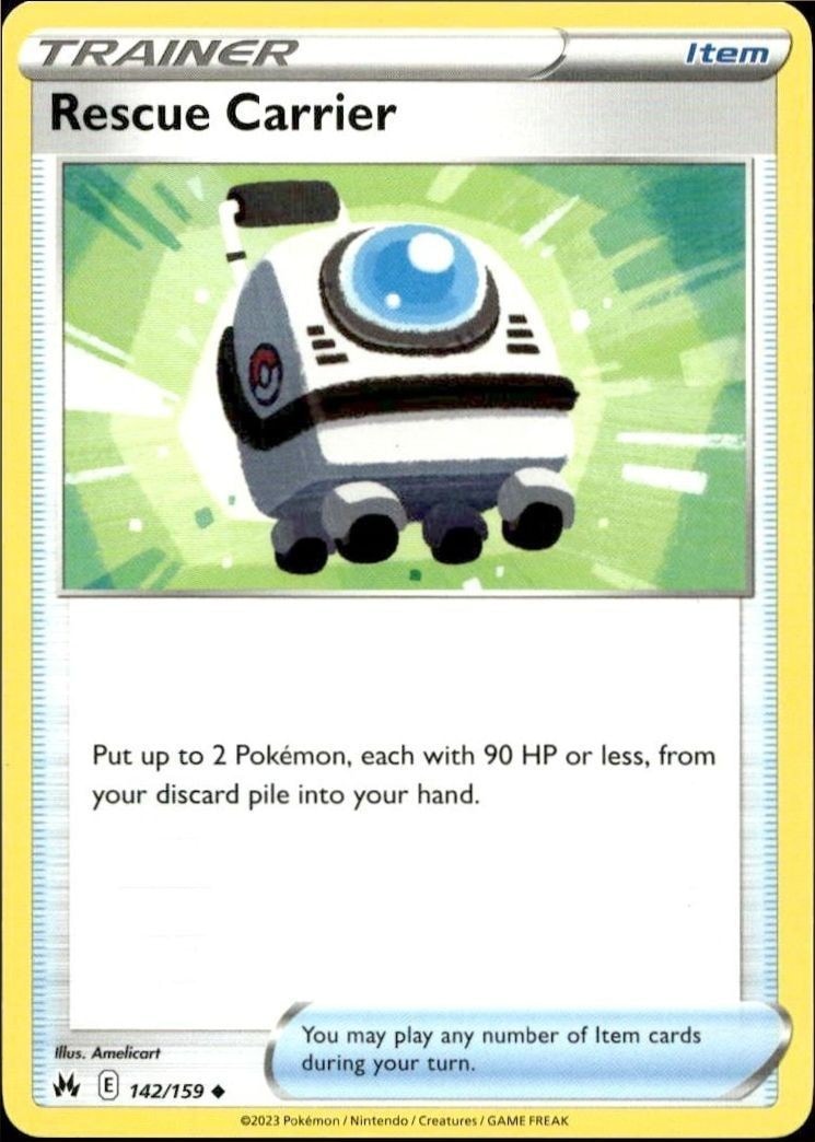 2023 Pokémon Crown Zenith Rescue Carrier #142/159 trading card