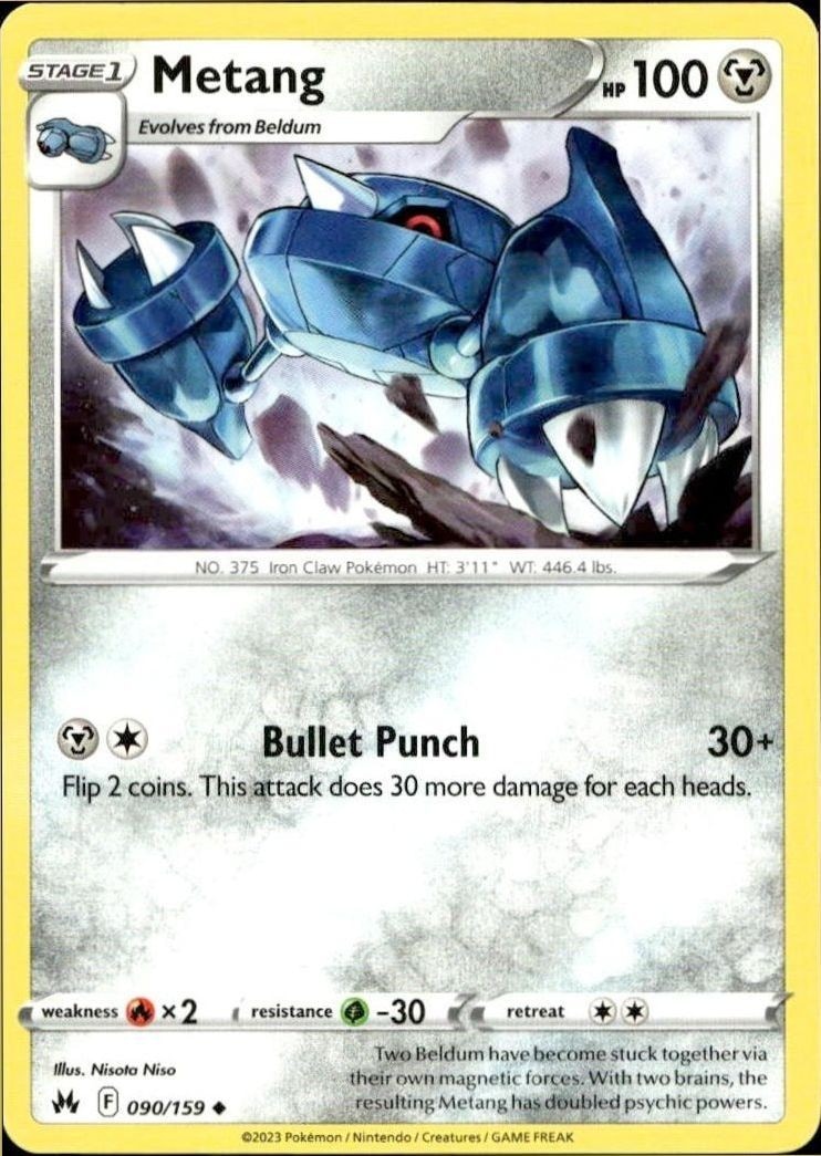 2023 Pokémon Crown Zenith Metang #090/159 trading card