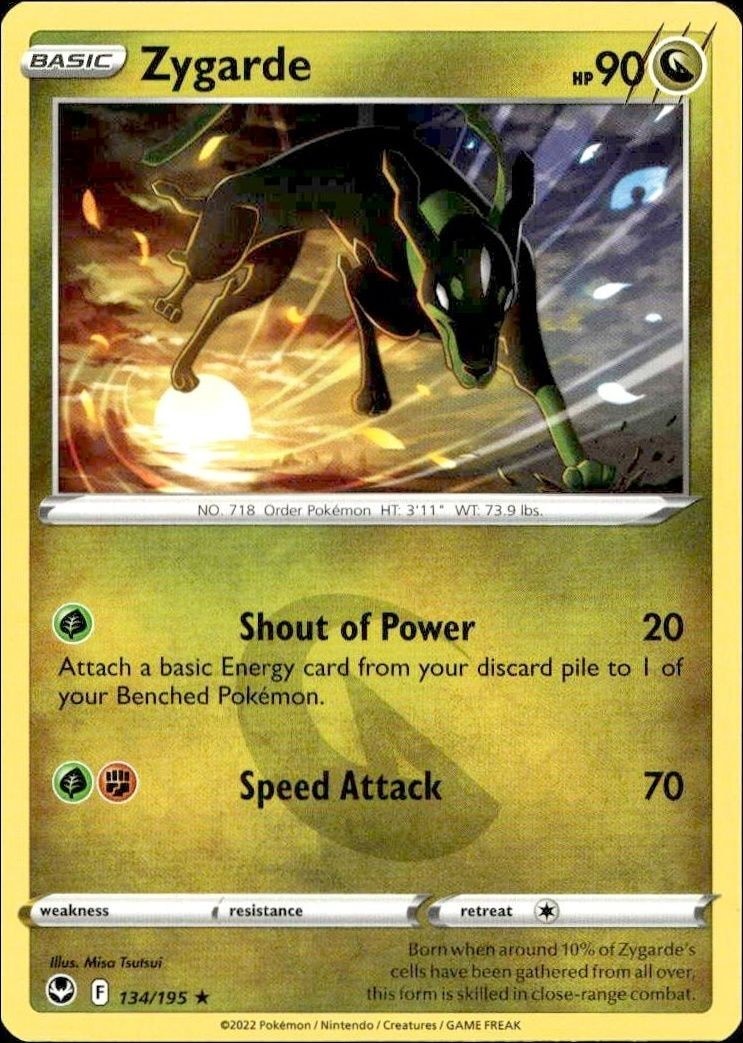 2022 Pokémon Silver Tempest Zygarde #134/195 trading card