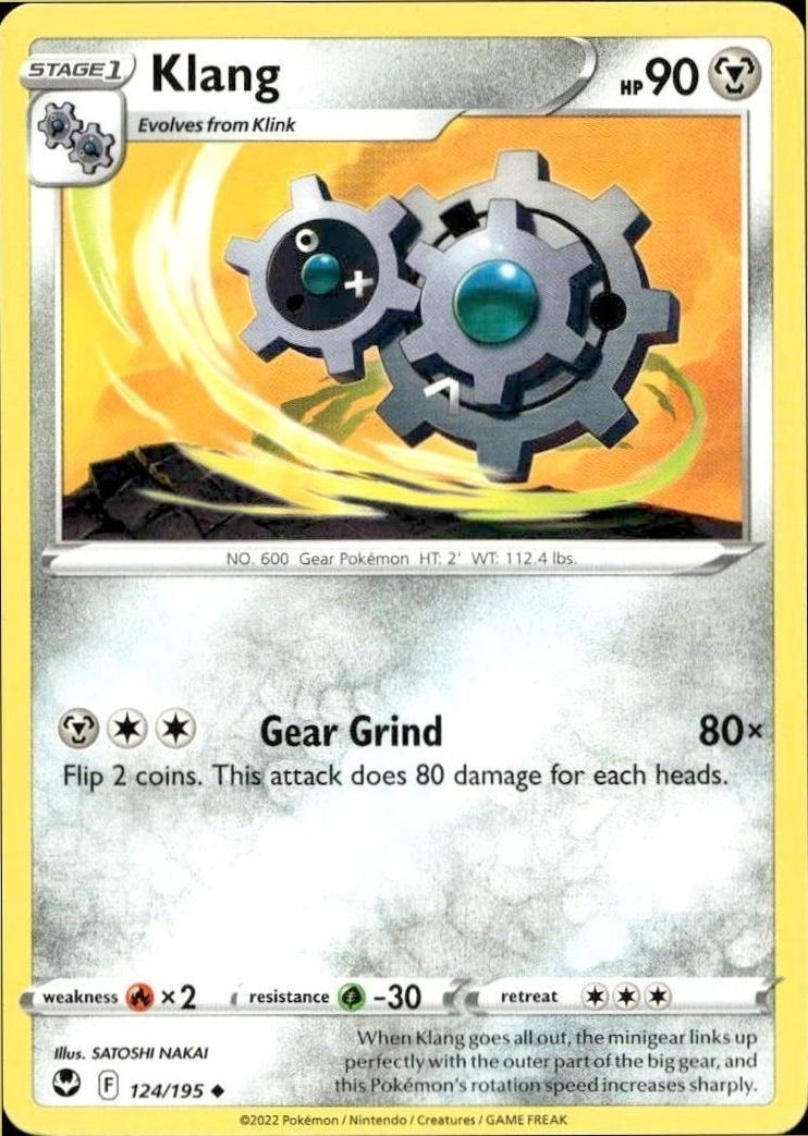 2022 Pokémon Silver Tempest Klang #124/195 trading card