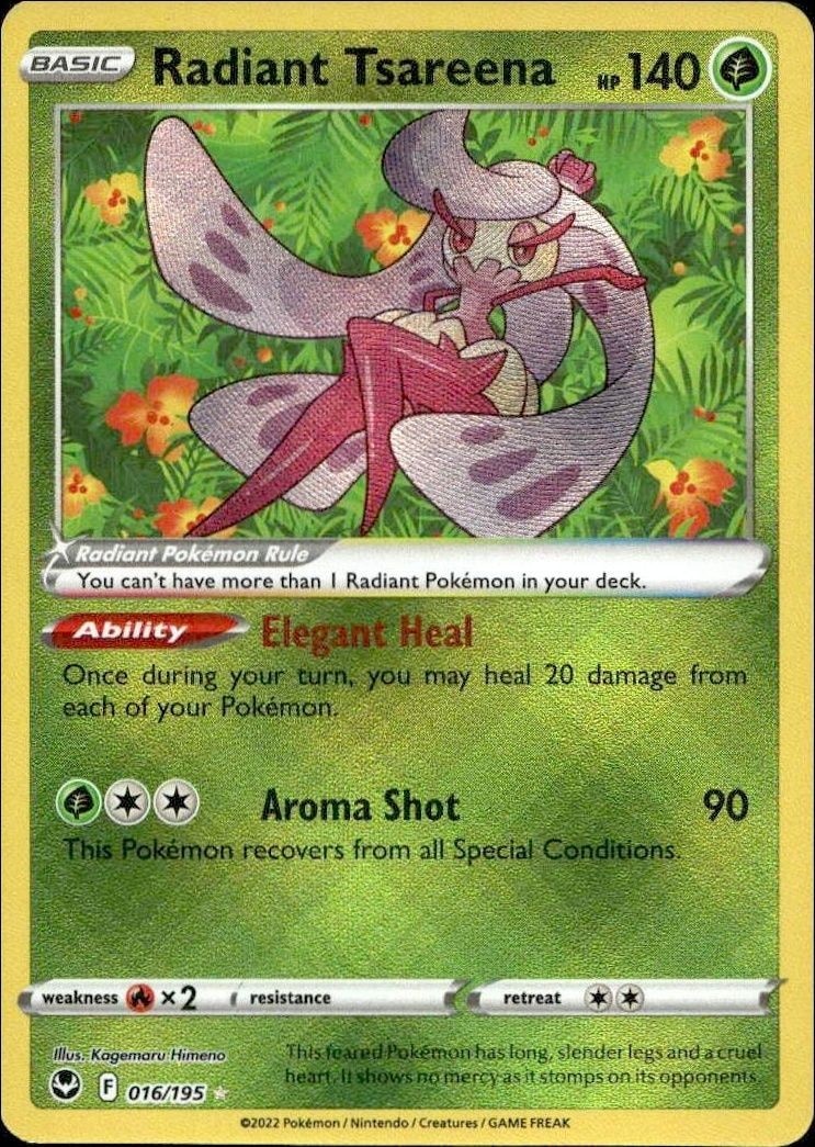 2022 Pokémon Silver Tempest Radiant Tsareena #016/195 trading card