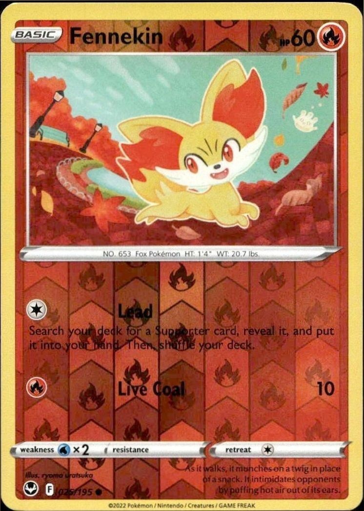 2022 Pokémon Silver Tempest Fennekin #025/195 trading card