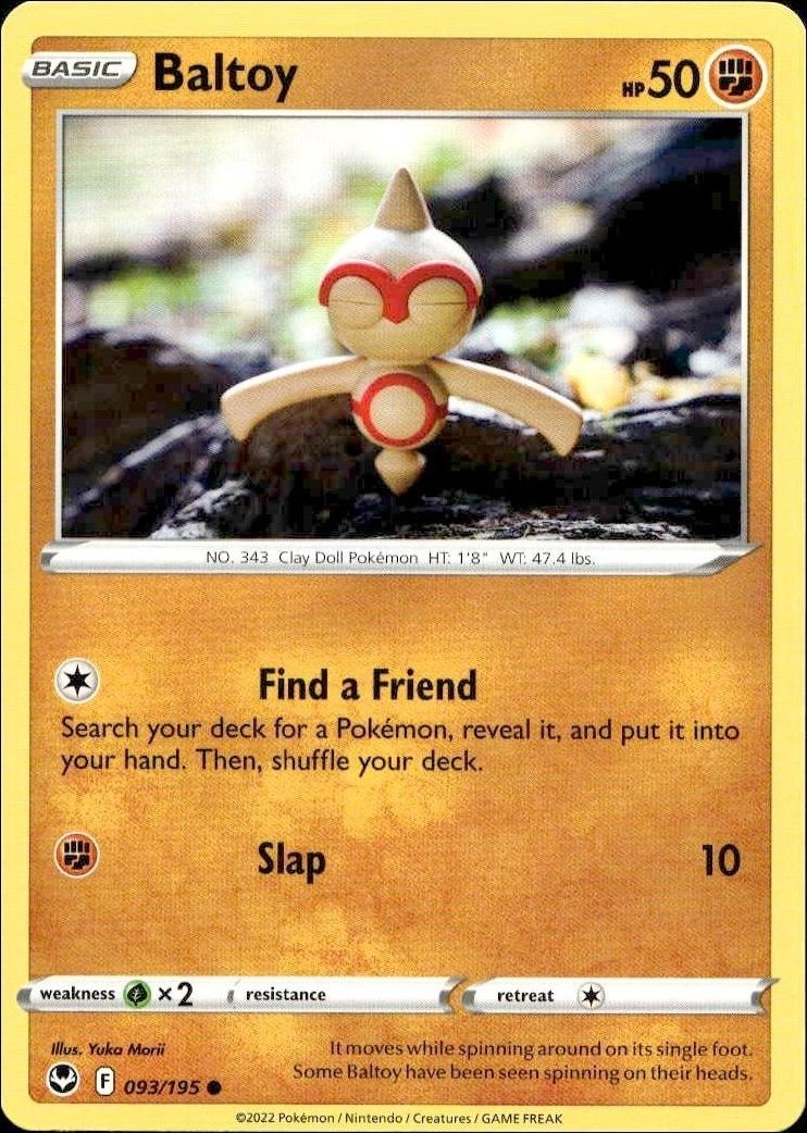 2022 Pokémon Silver Tempest Baltoy #093/195 trading card