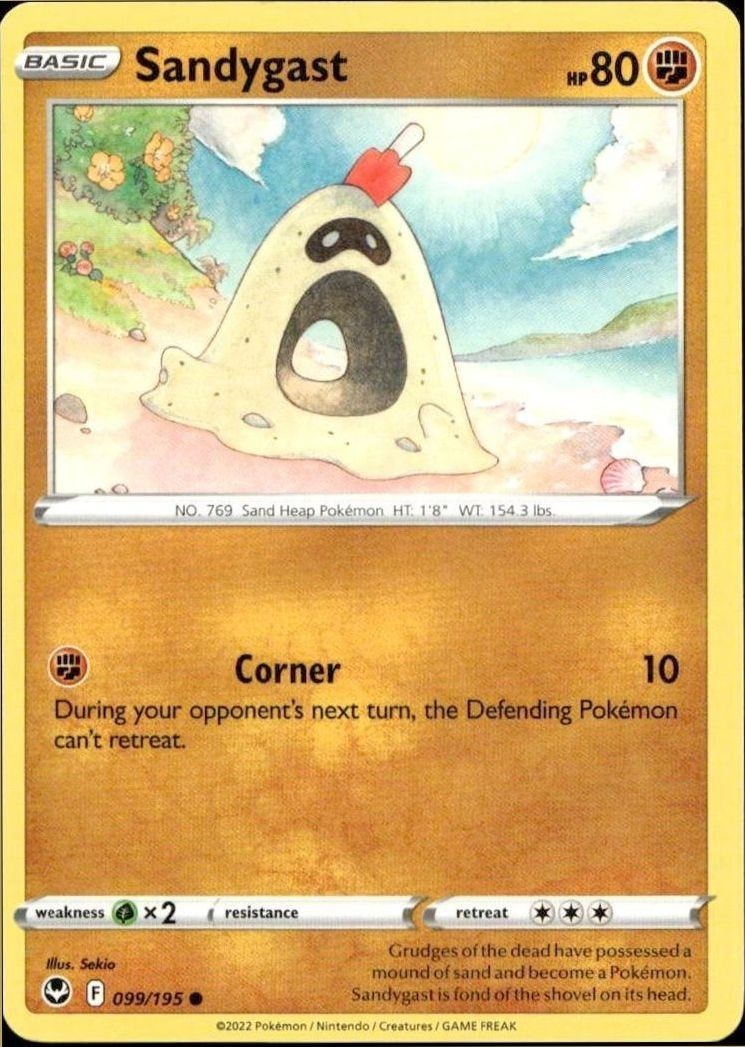 2022 Pokémon Silver Tempest Sandygast #099/195 trading card