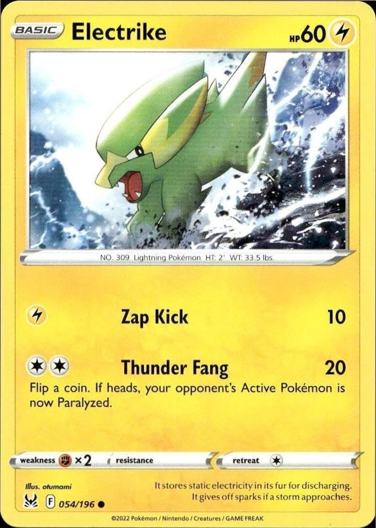 2022 Pokémon Lost Origin Electrike #054/196 trading card