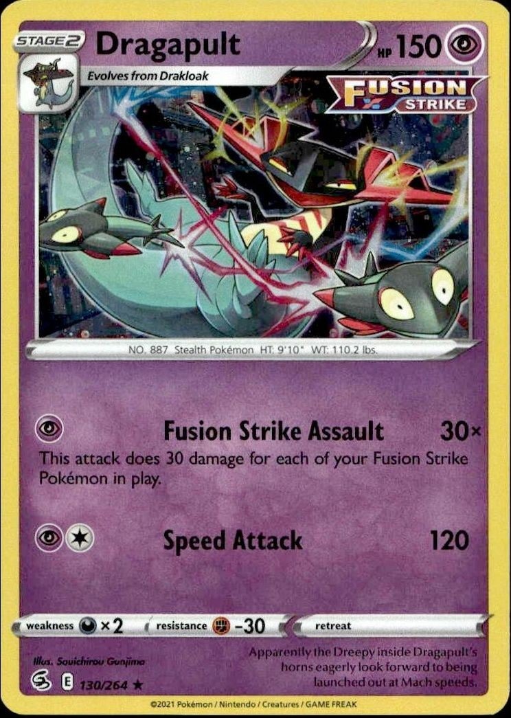 2021 Pokémon Fusion Strike Dragapult #130/264 trading card