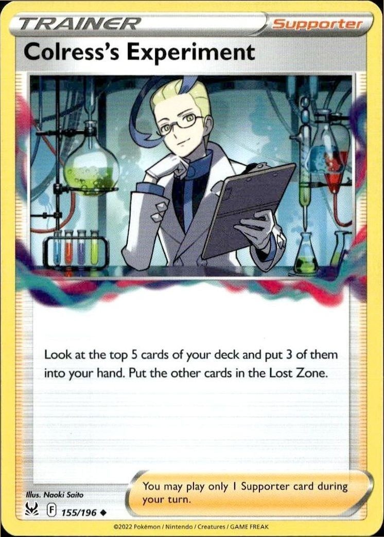 2022 Pokémon Lost Origin Colress's Experiment #155/196 trading card