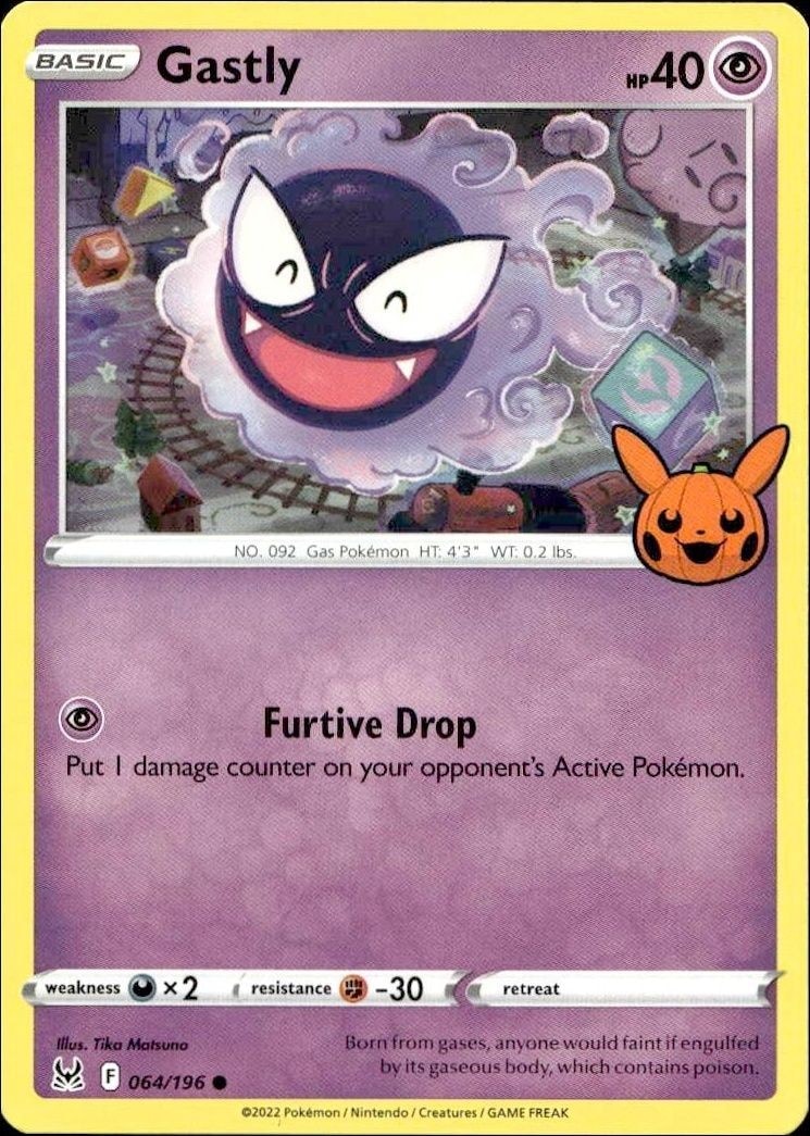 2022 Pokémon Lost Origin Gastly #064/196 trading card