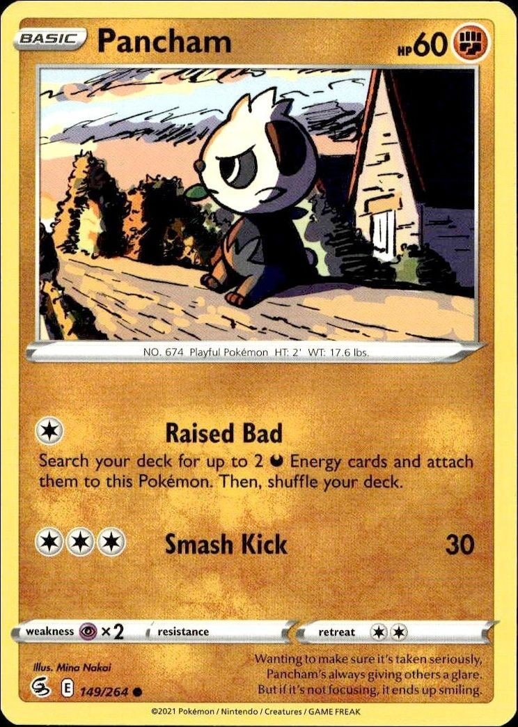 2021 Pokémon Fusion Strike Pancham #149/264 trading card