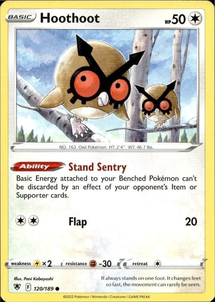 2022 Pokémon Astral Radiance Hoothoot #120/189 trading card