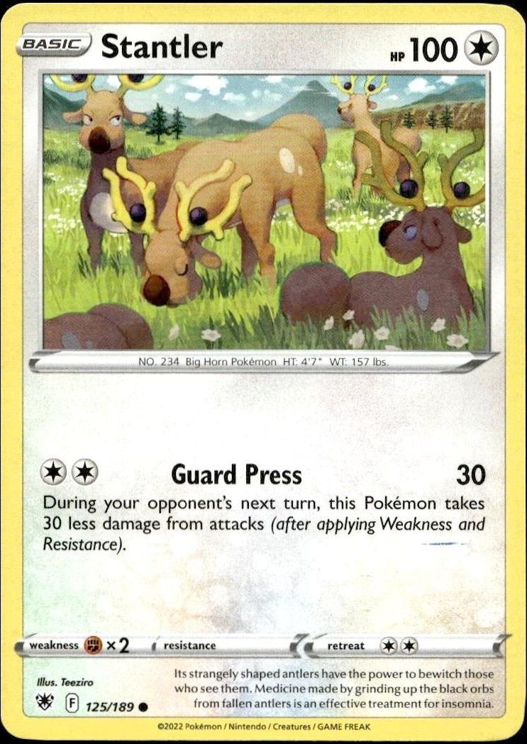 2022 Pokémon Astral Radiance Stantler #125/189 trading card