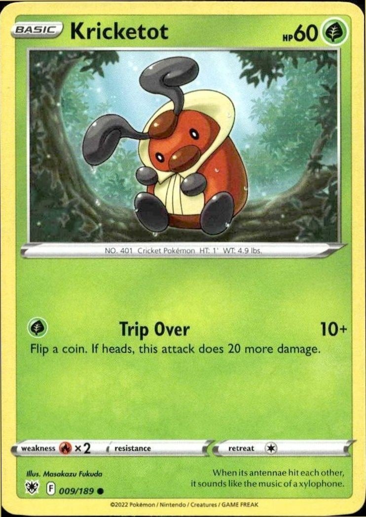 2022 Pokémon Astral Radiance Kricketot #009/189 trading card