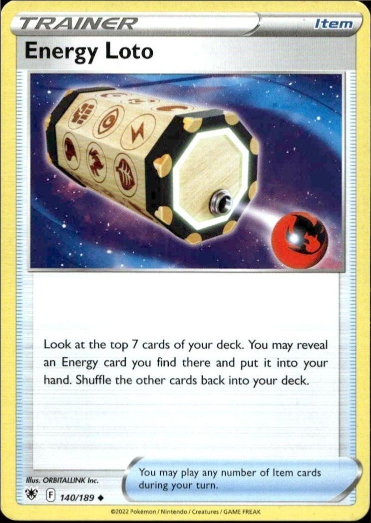2022 Pokémon Astral Radiance Energy Loto #140/189 Pokémon card front