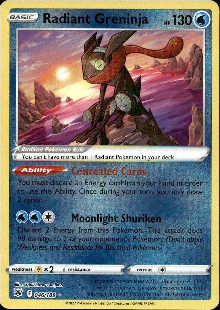2022 Pokémon Astral Radiance Radiant Greninja #046/189 trading card