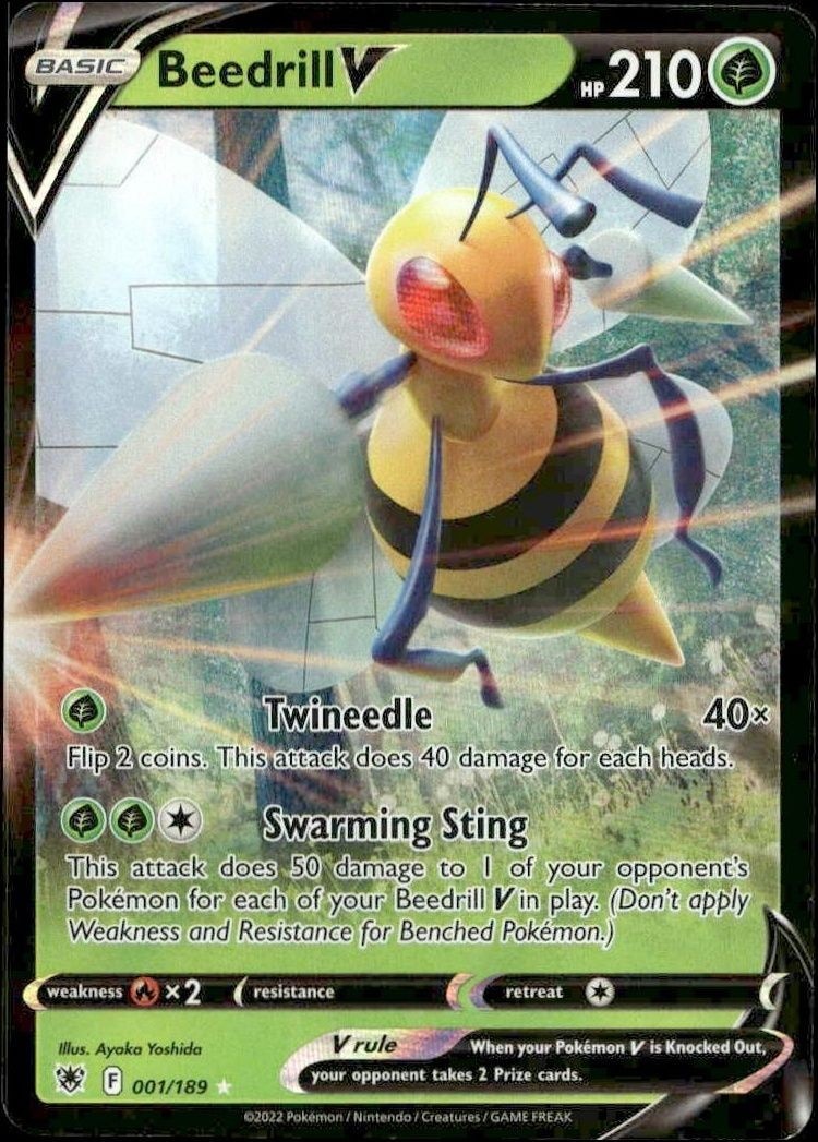 2022 Pokémon Astral Radiance Beedrill V #001/189 trading card