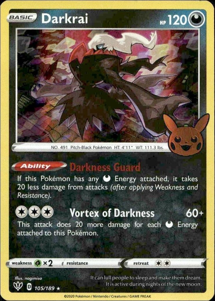 2020 Pokémon Darkness Ablaze Darkrai #105/189 trading card