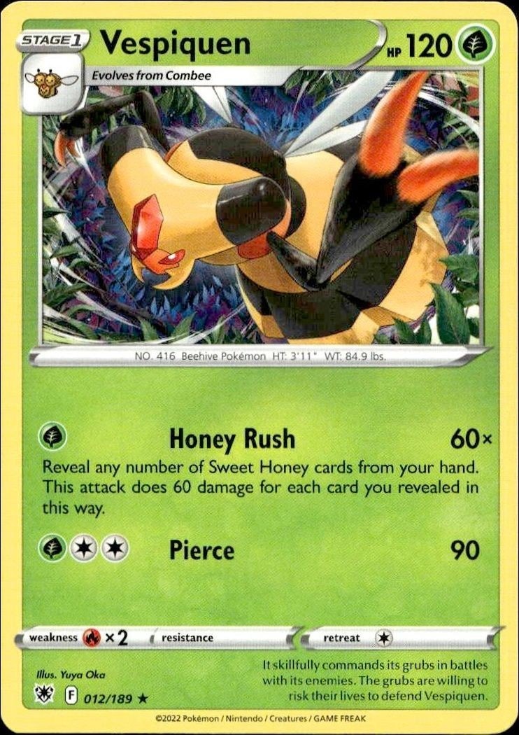 2022 Pokémon Astral Radiance Vespiquen #012/189 Pokémon card front