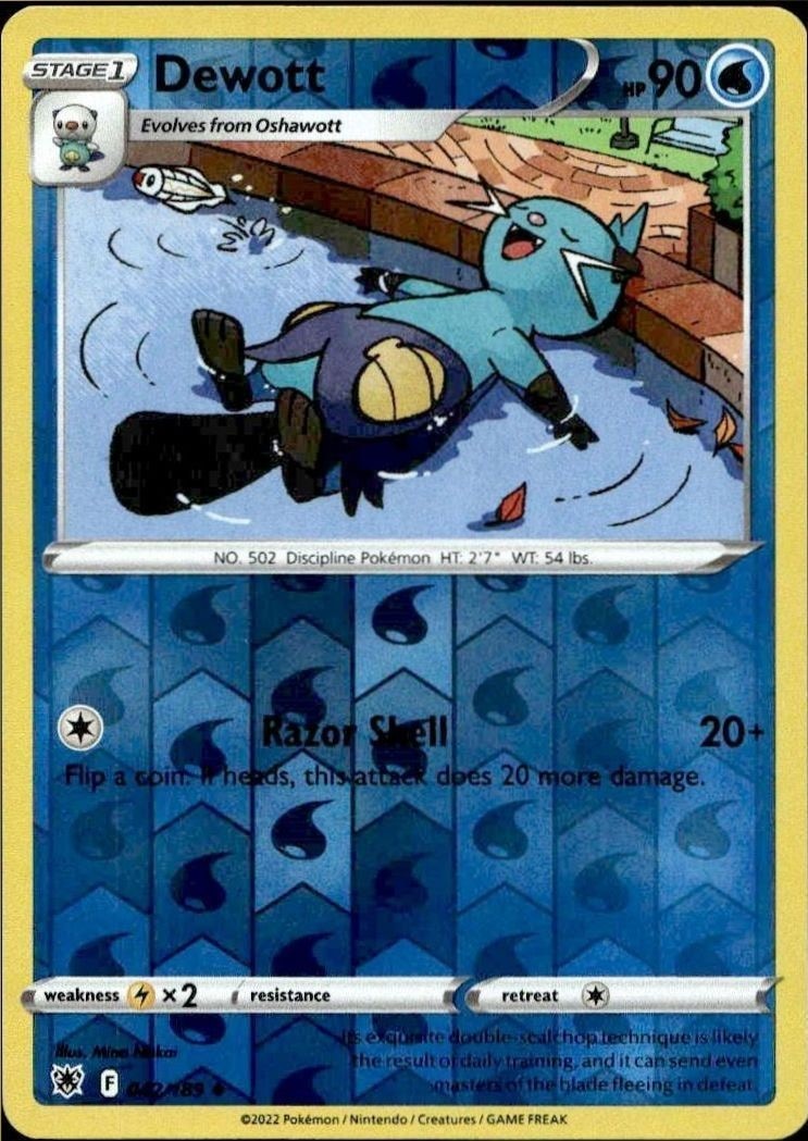 2022 Pokémon Astral Radiance Dewott #042/189 trading card