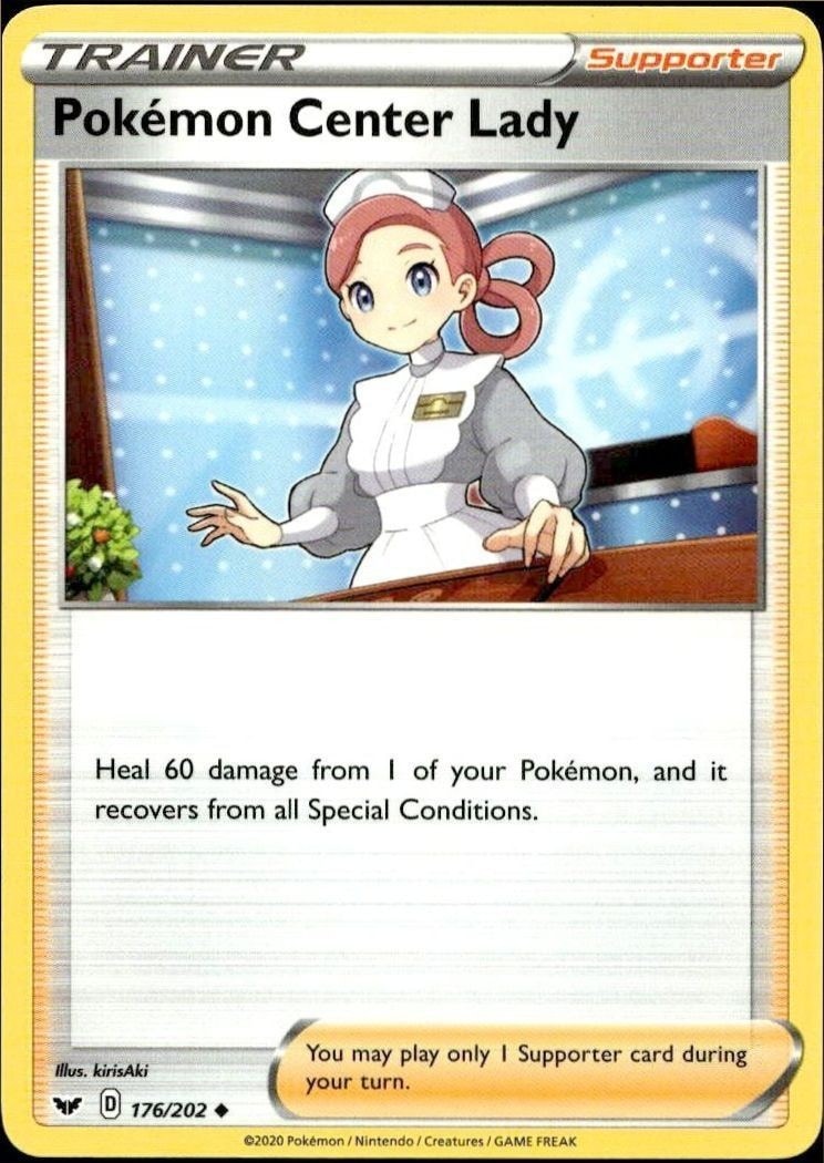 2020 Pokémon Sword & Shield Pokémon Center Lady #176/202 trading card