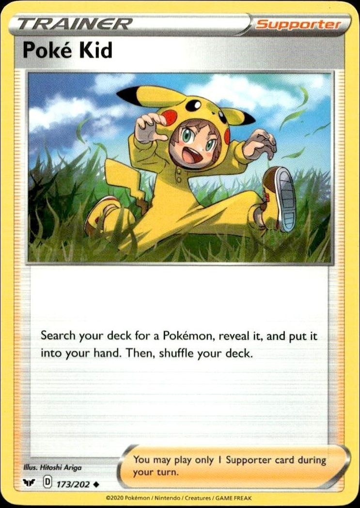 2020 Pokémon Sword & Shield Poké Kid #173/202 Pokémon card front