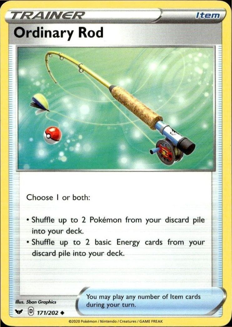2020 Pokémon Sword & Shield Ordinary Rod #171/202 Pokémon card front