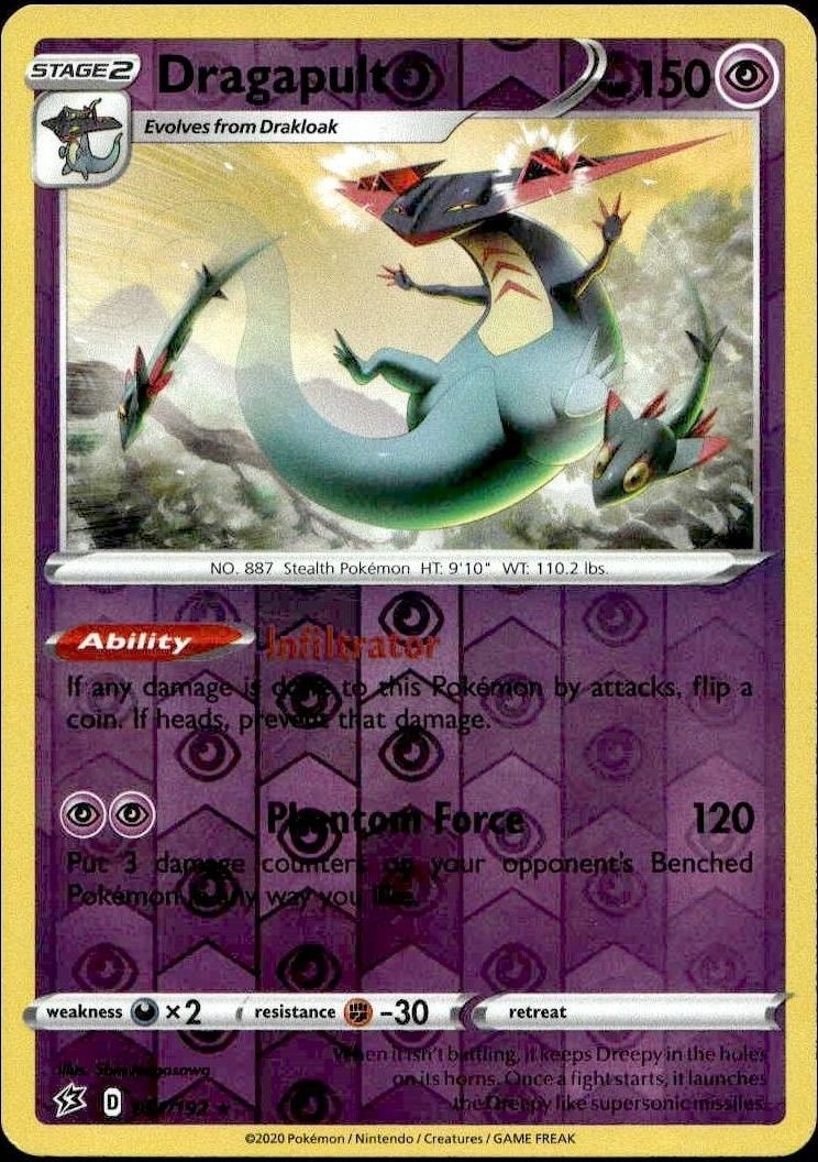 2020 Pokémon Rebel Clash Dragapult #091/192 trading card