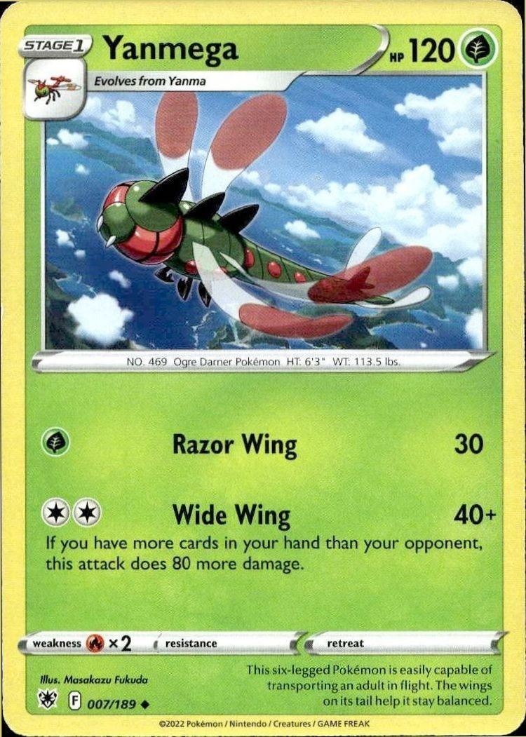 2022 Pokémon Astral Radiance Yanmega #007/189 trading card
