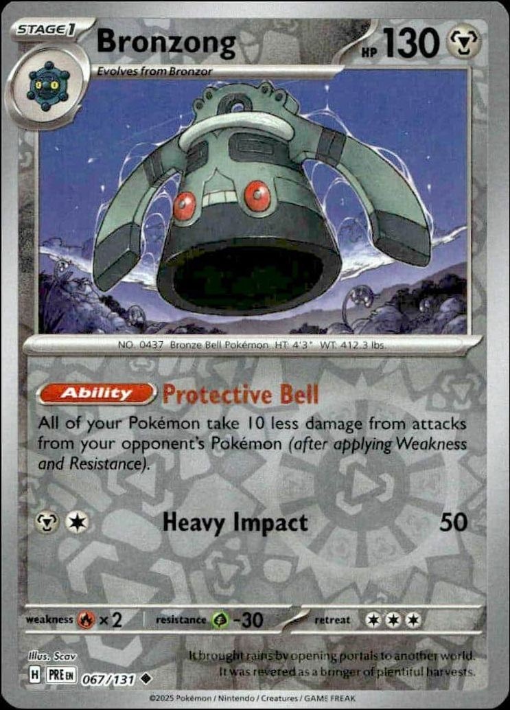 2025 Pokémon Prismatic Evolutions Bronzong #067/131 trading card