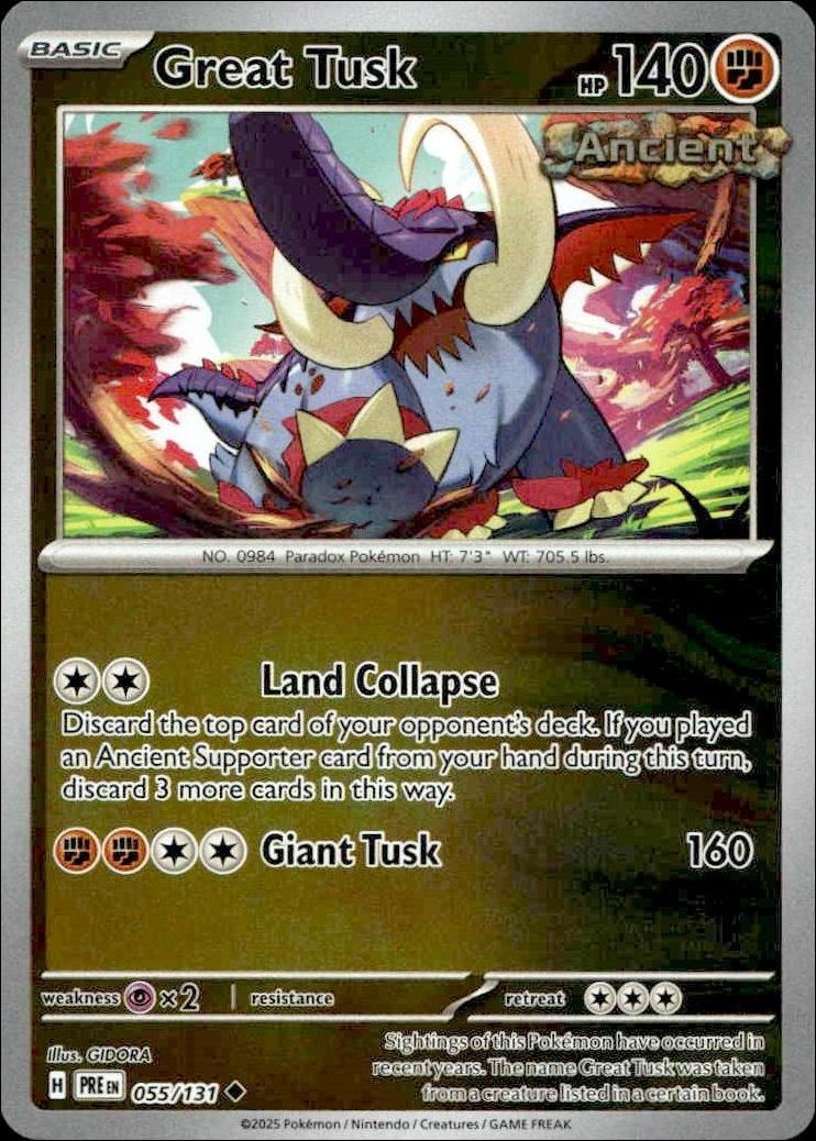 2025 Pokémon Prismatic Evolutions Great Tusk #055/131 trading card