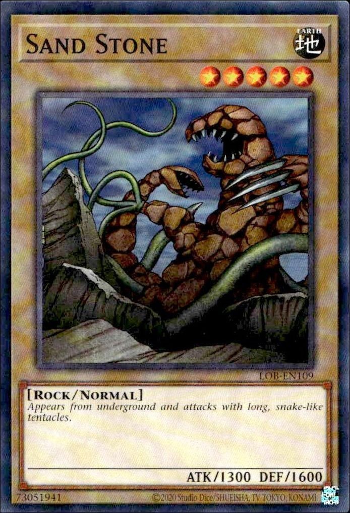 2023 Yu-Gi-Oh Legend of Blue Eyes White Dragon Sand Stone #LOB-EN109 trading card
