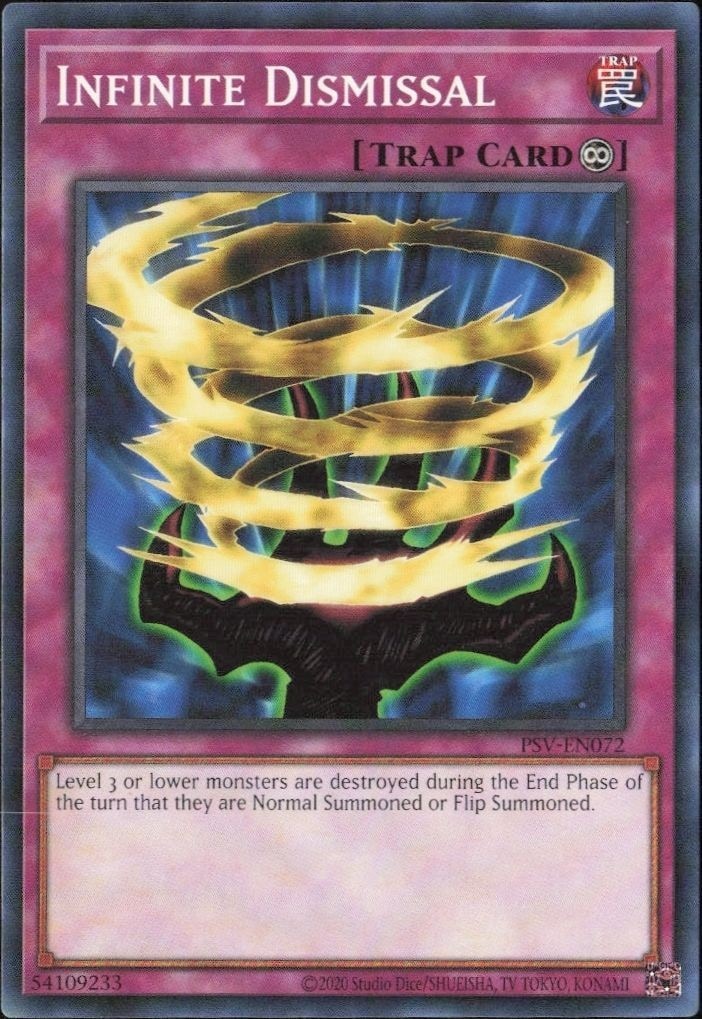 2023 Yu-Gi-Oh Pharaoh's Servant Infinite Dismissal #PSV-EN072 trading card