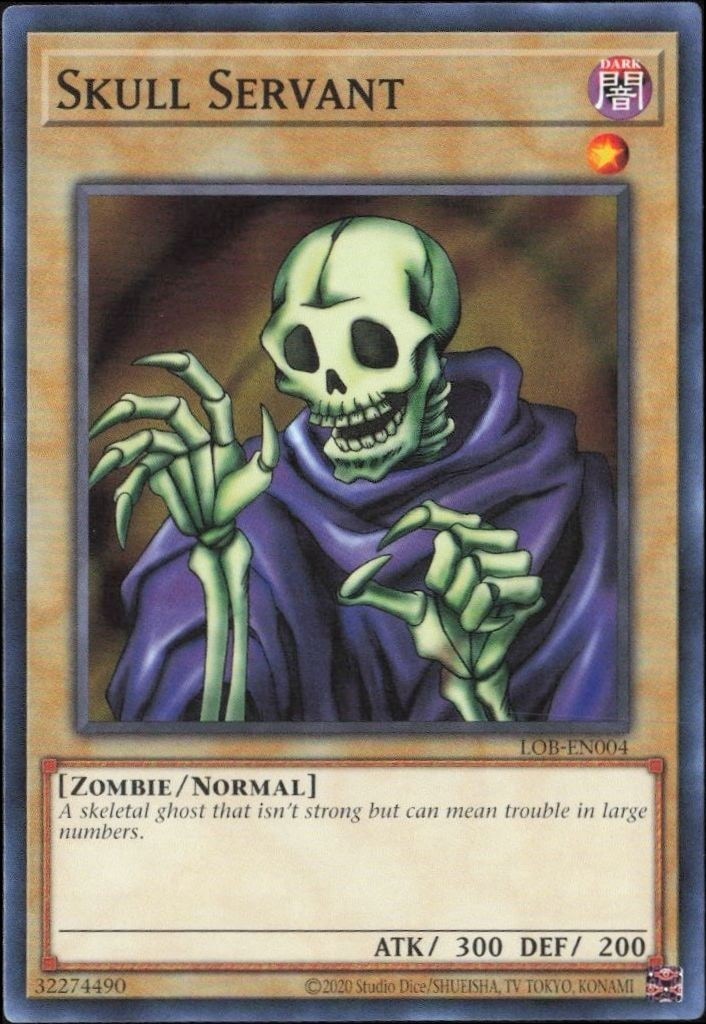 2023 Yu-Gi-Oh Legend of Blue Eyes White Dragon Skull Servant #LOB-EN004 trading card