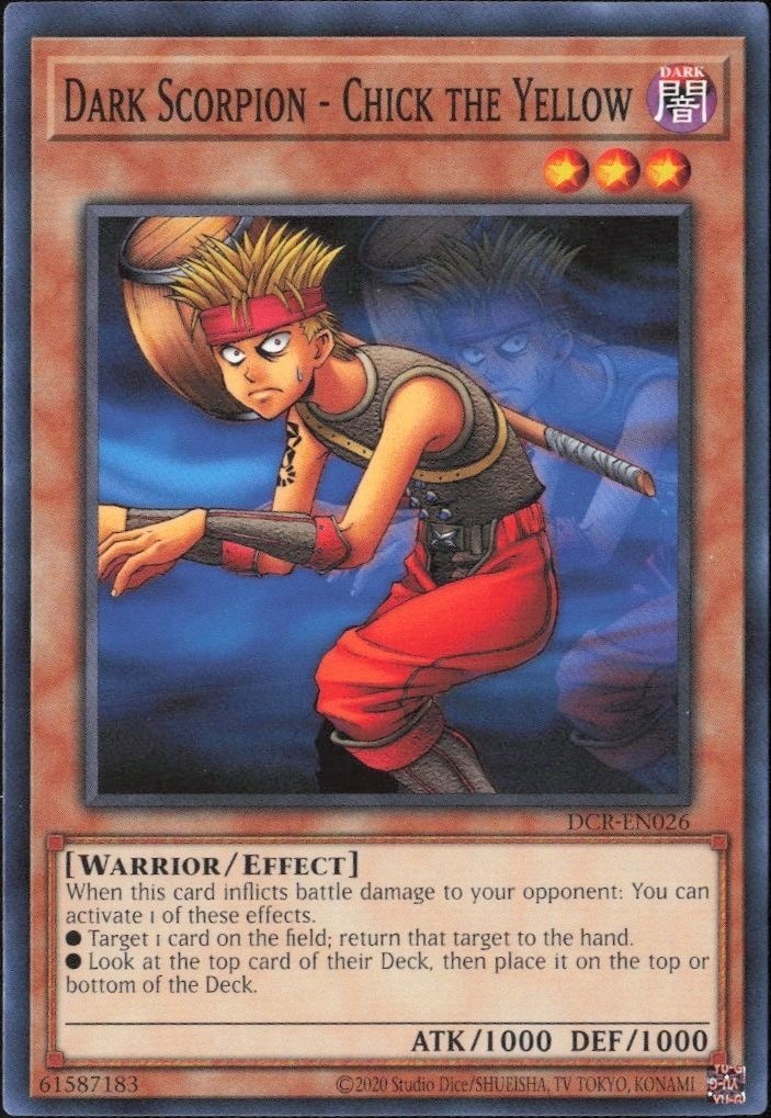 2023 Yu-Gi-Oh Dark Crisis Dark Scorpion - Chick the Yellow #DCR-EN026 trading card