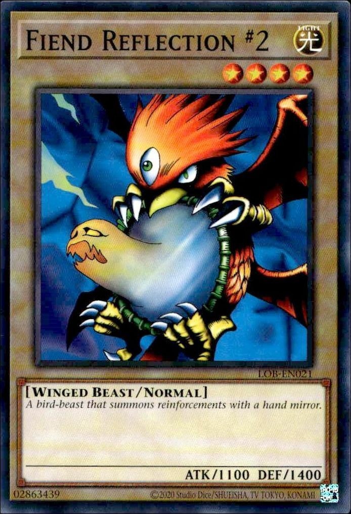2023 Yu-Gi-Oh Legend of Blue Eyes White Dragon Fiend Reflection #2 #LOB-EN021 trading card
