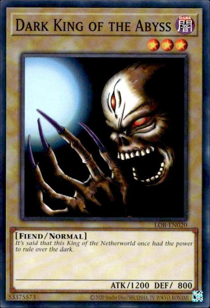 2023 Yu-Gi-Oh Legend of Blue Eyes White Dragon Dark King of the Abyss #LOB-EN020 trading card