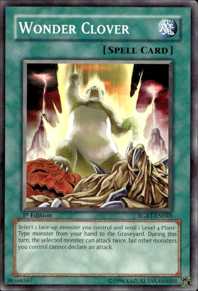 2009 Yu-Gi-Oh Raging Battle Wonder Clover #RGBT-EN049 trading card