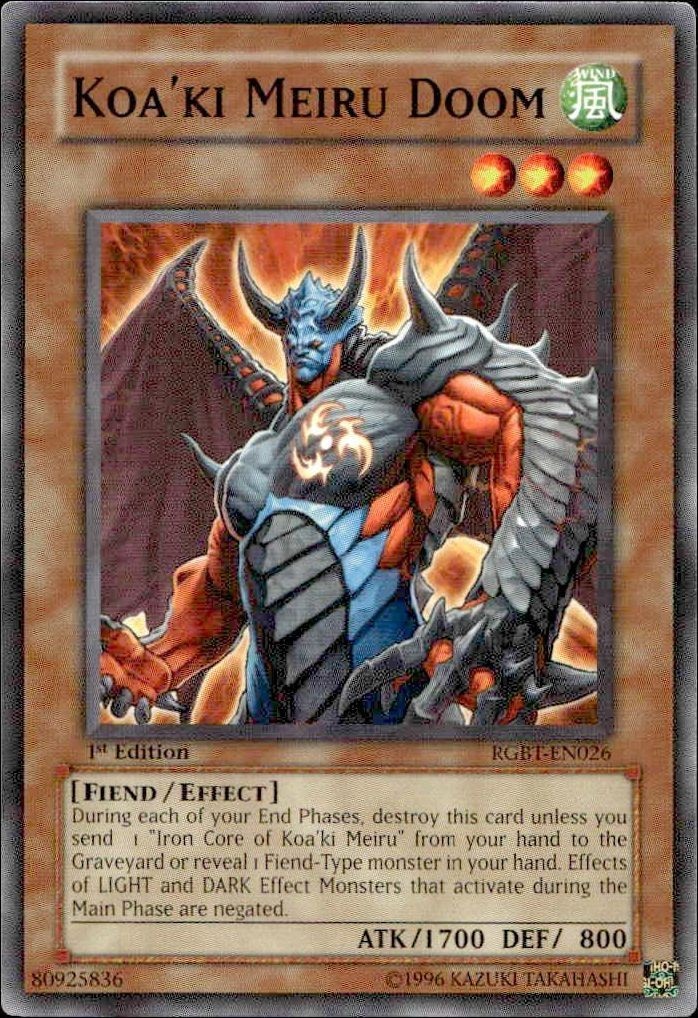 2009 Yu-Gi-Oh! Raging Battle Koa'Ki Meiru Doom #RGBT-EN026 Yu-Gi-Oh! card front