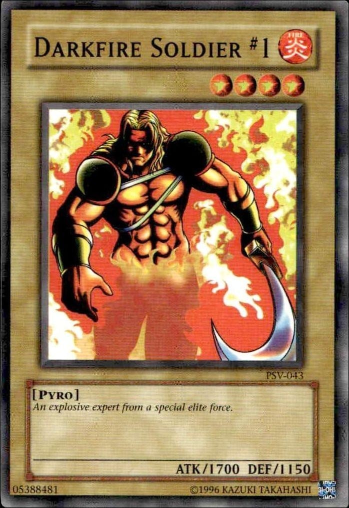 2002 Yu-Gi-Oh! Pharaoh's Servant Darkfire Soldier #1 #PSV-043 Yu-Gi-Oh! card front
