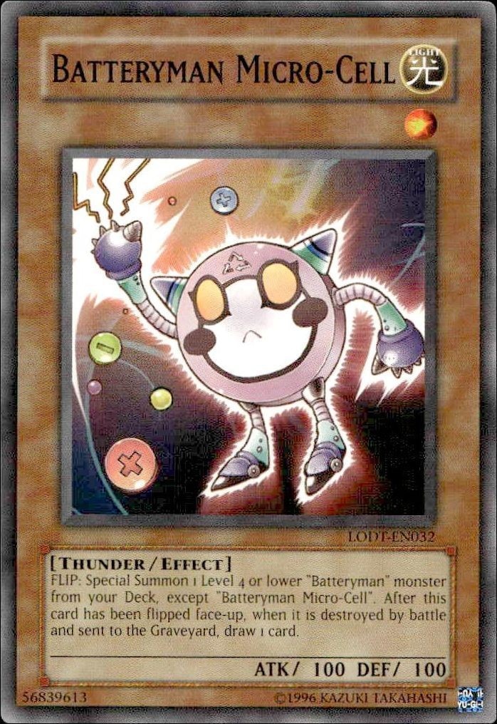 2008 Yu-Gi-Oh! Light of Destruction Batteryman Micro-Cell #LODT-EN032 Yu-Gi-Oh! card front