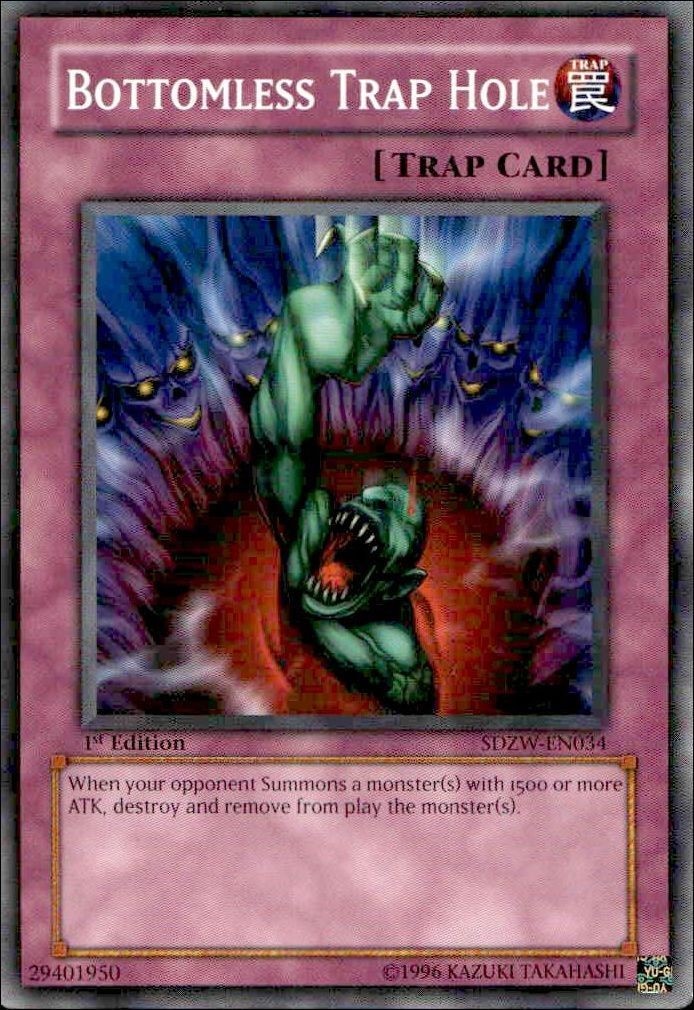 2003 Yu-Gi-Oh! Legacy of Darkness Bottomless Trap Hole #LOD-EN092 Yu-Gi-Oh! card front