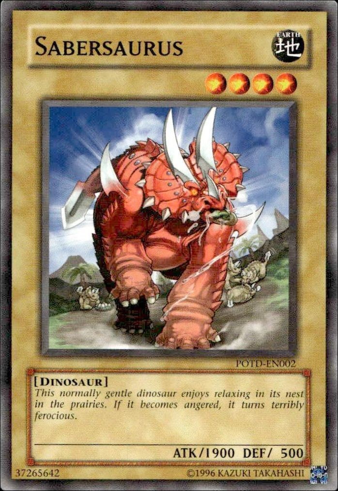 2006 Yu-Gi-Oh! Duelist League Promo Sabersaurus #DL16-EN001 Yu-Gi-Oh! card front