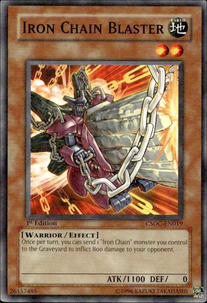 2008 Yu-Gi-Oh Crossroads of Chaos Iron Chain Blaster #CSOC-EN019 trading card