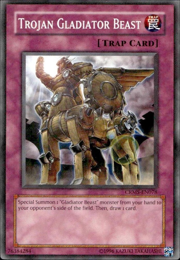 2009 Yu-Gi-Oh Crimson Crisis Trojan Gladiator Beast #CRMS-EN078 trading card