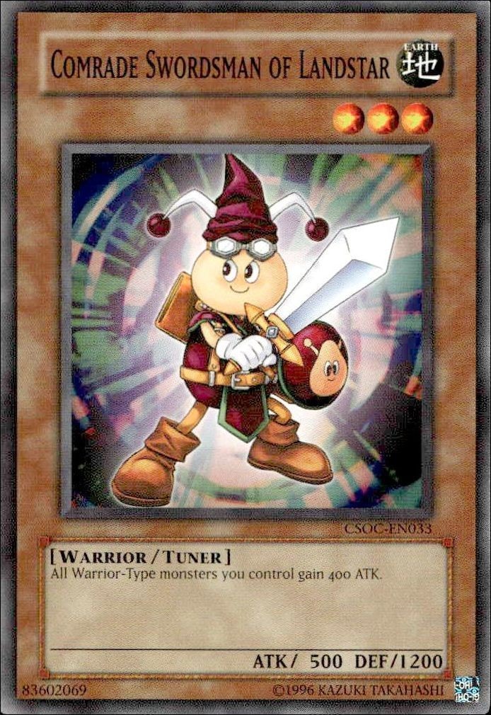 2008 Yu-Gi-Oh! Crossroads of Chaos Comrade Swordsman Of Landstar #CSOC-EN033 Yu-Gi-Oh! card front