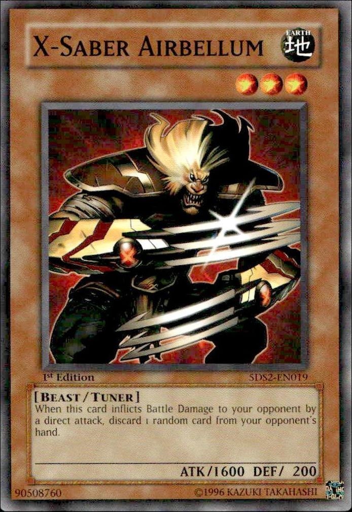 2009 Yu-Gi-Oh Starter Deck: Yu-Gi-Oh! 5D's 2009 X-Saber Airbellum #5DS2-EN019 trading card