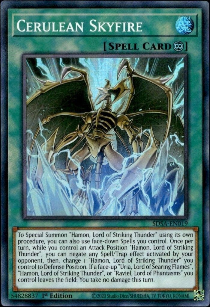 2020 Yu-Gi-Oh Structure Deck: Sacred Beasts Cerulean Skyfire #SDSA-EN019 trading card